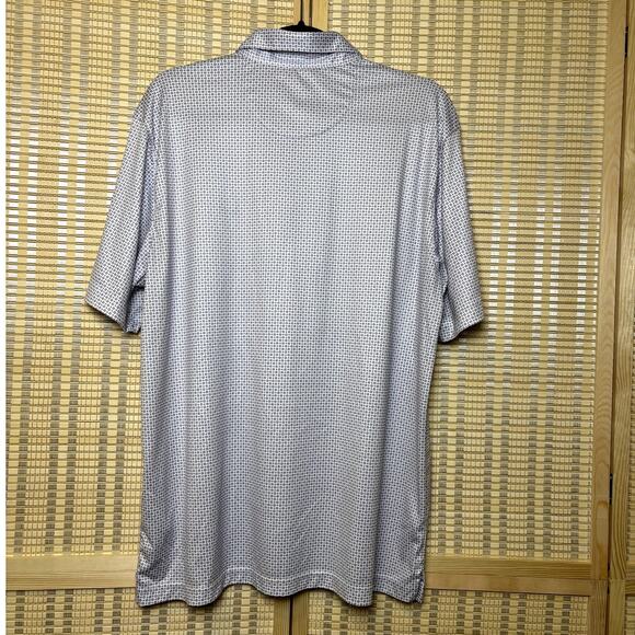 Men's Greg Norman White Purple Printed Collared Golf Play Dry Size Large Polo - Picture 3 of 6